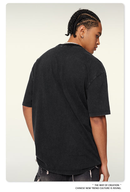 Washed Oversize Short-sleeve T-shirt WN6457