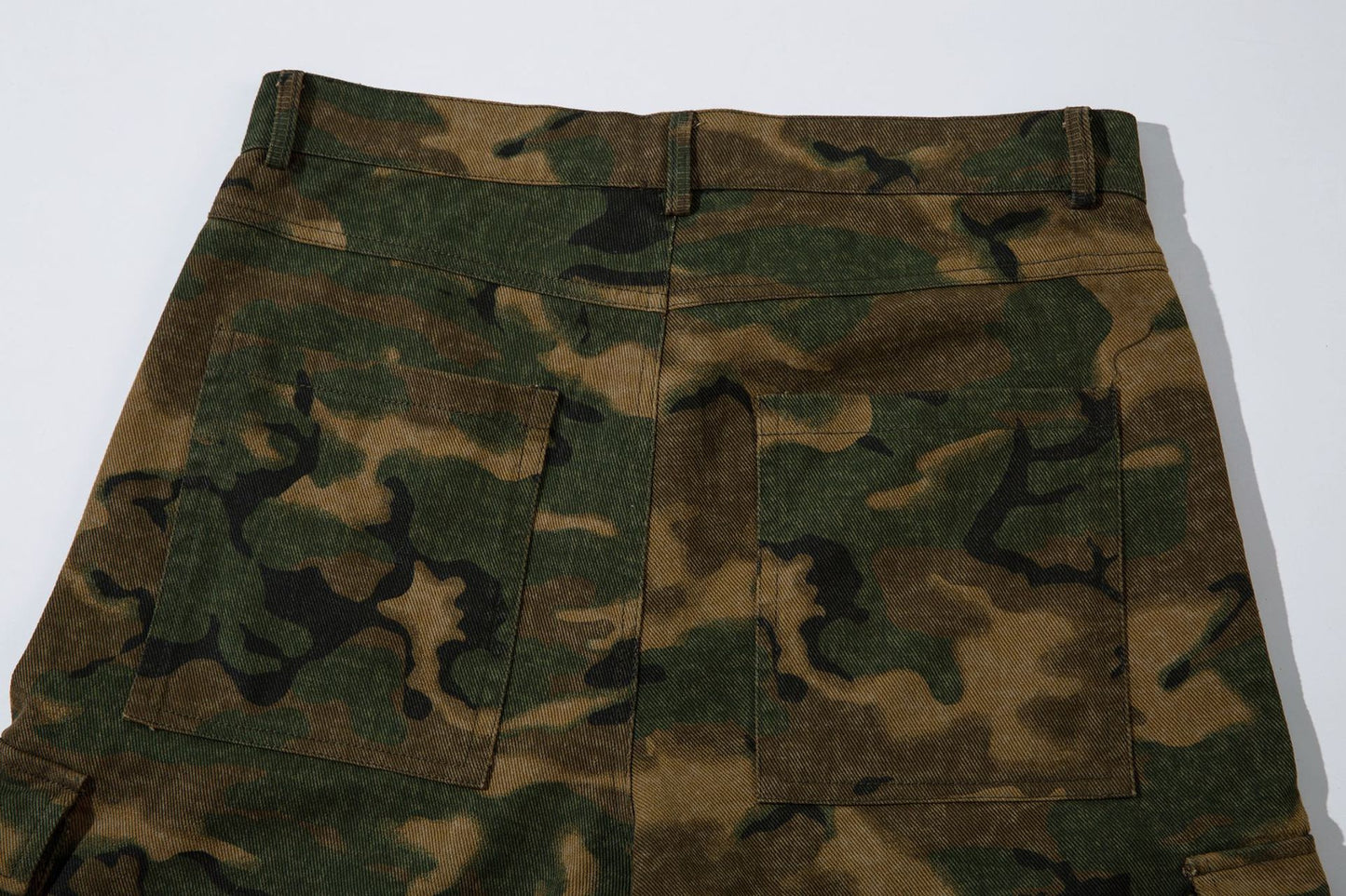 Camouflage Micro Flare Denim Jeans WN12694