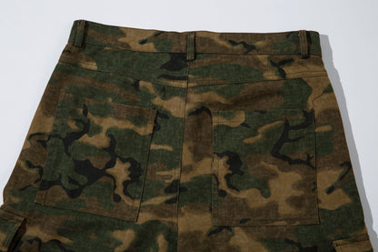 Camouflage Micro Flare Denim Jeans WN12694