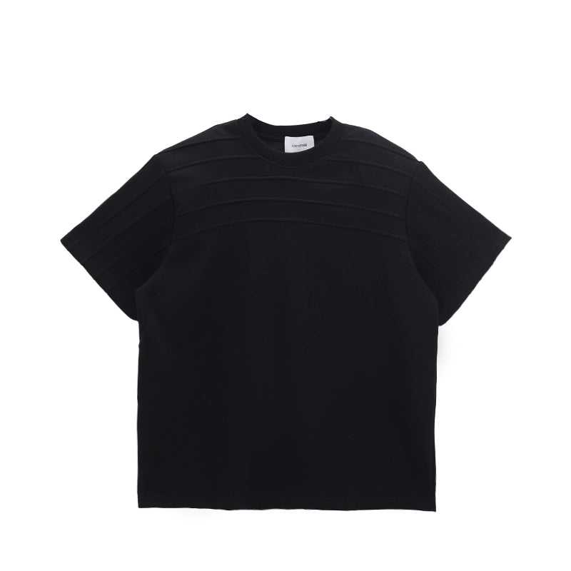 Patchwork Shoulder-Pad Short Sleeve T-Shirt & Pants Setup WN18637