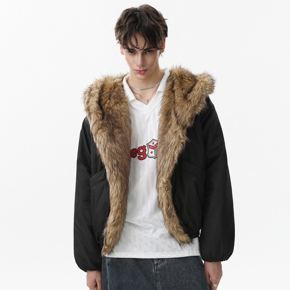 Fake Fur Trim Hooded Oversize Puffer Jacket WN27923
