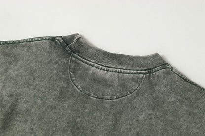 Washed Damage Pure Cotton Short Sleeve T-Shirt WN23055