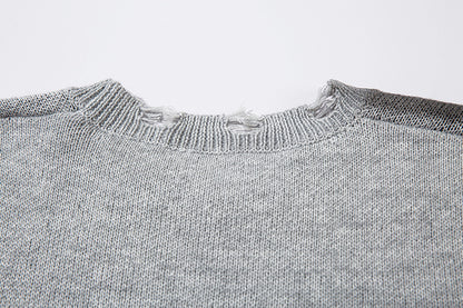 Spray Paint Cross Hole Kint Sweater WN11259