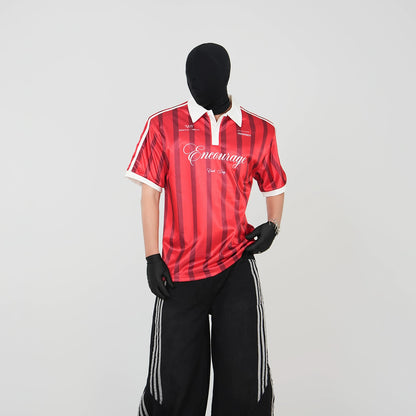 Stripe Design Polo Short Sleeve T-Shirt WN17272