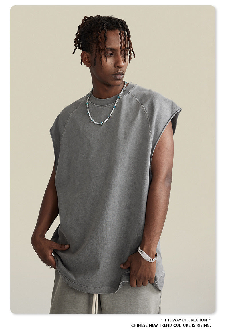 Washed Oversize Tank Top T-shirt WN6447