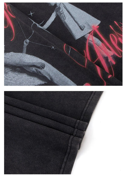 Angel Graphic Letter Print Short Sleeve T-Shirt WN26188