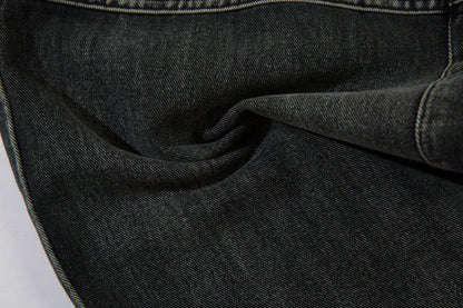 Cargo Pocket Embroidery Wide Leg Denim Jeans WN25718