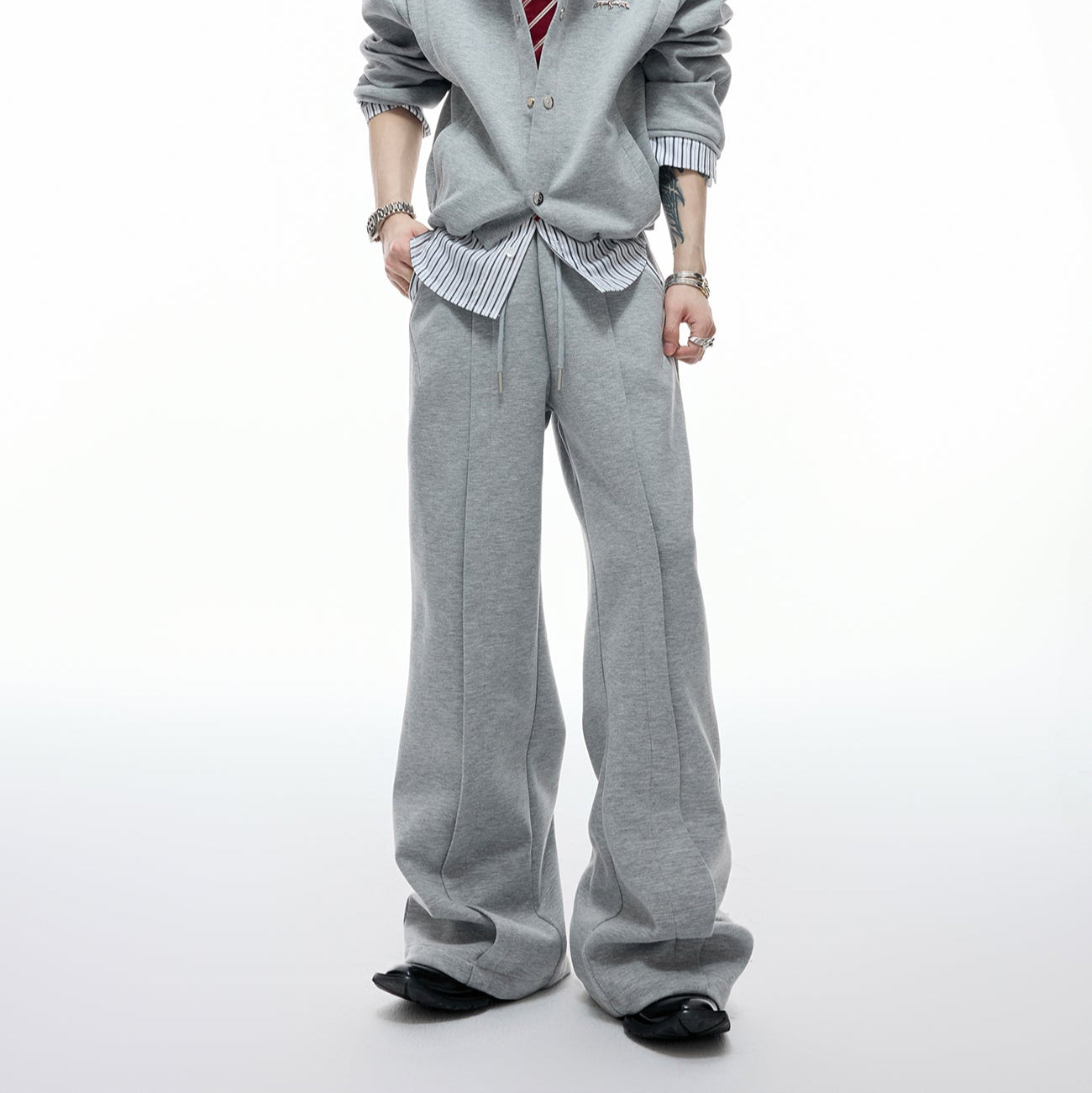 Stripe Fake Layered Jacket & Pants WN20533