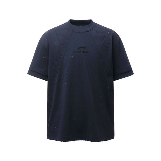 Washed Damage Paint Splatter Short Sleeve T-Shirt WN25694