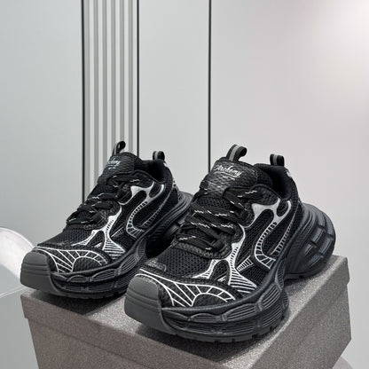 Mesh Panel Platform Chunky Sole Sneakers WN24700