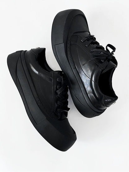 Canvas Round-Toe Derby-Inspired Flat Sneakers WN19121