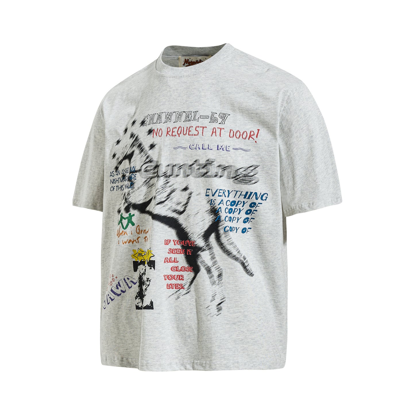 Illustration Letter Print Short Sleeve T-Shirt WN25402