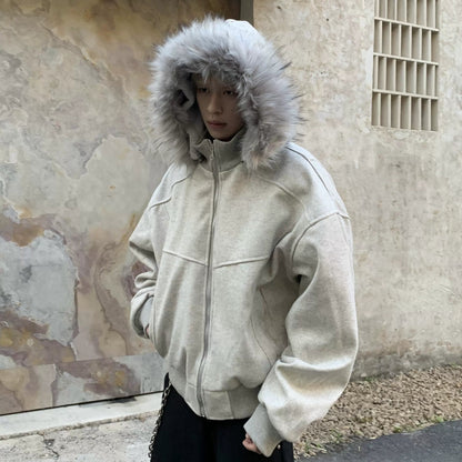 Fake Fur-Collar Zipper Padded Jacket WN22182