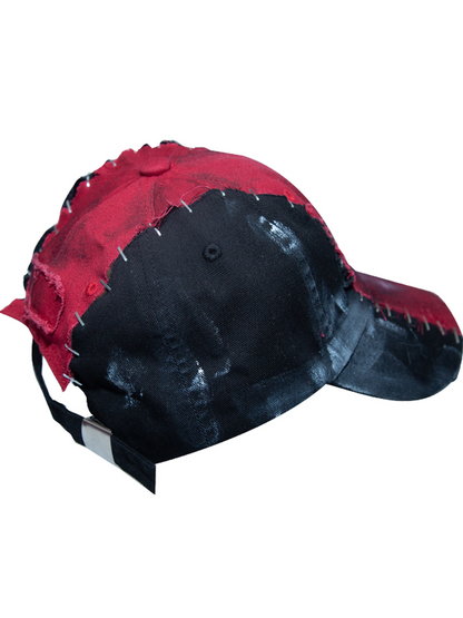 Patchwork Damage Tie-Dye Curved-Brim Cap WN21126