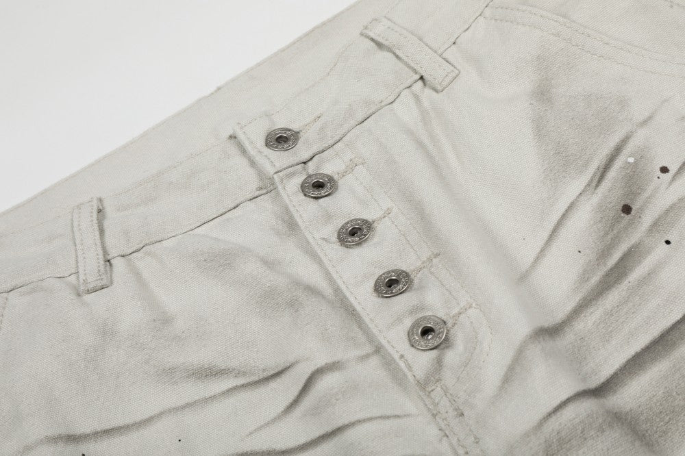 Washed Wrinkle Detail Wide Leg Denim Jeans WN28005