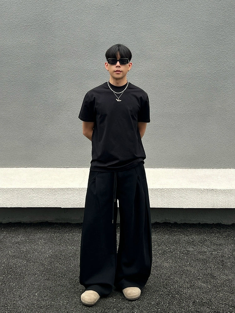 Drawstring Wide Leg Sporty Sweatpants WN19408