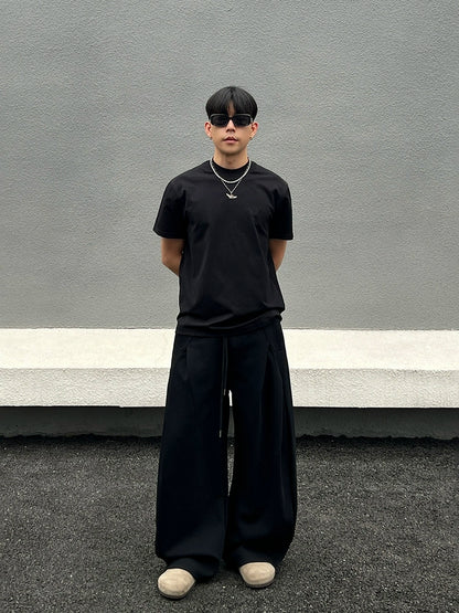 Drawstring Wide Leg Sporty Sweatpants WN19408