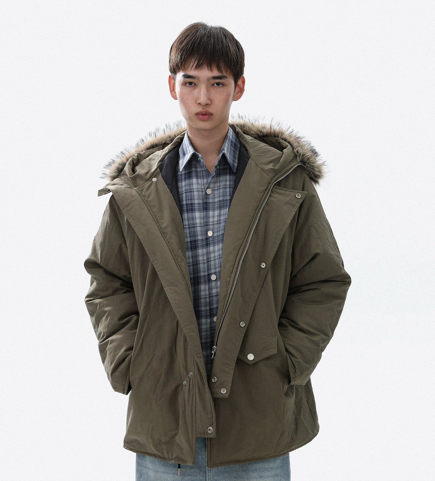 Fake Fur-Collar Hooded Jacket WN22119