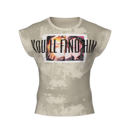 Washed Drop-Shoulder Damage Short Sleeve T-Shirt WN27160