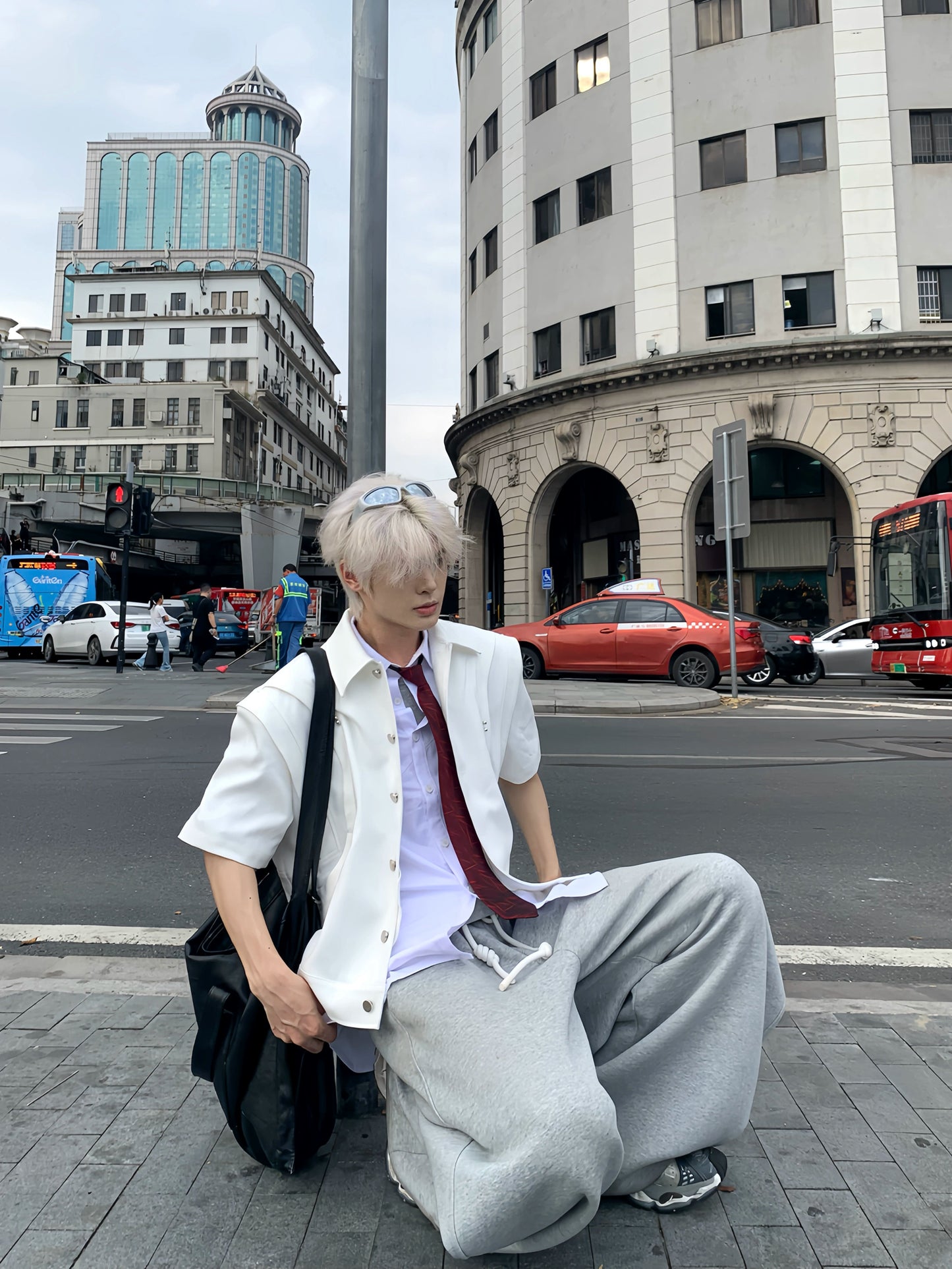 Double Layer Design Standing-Collar Jacket WN19861