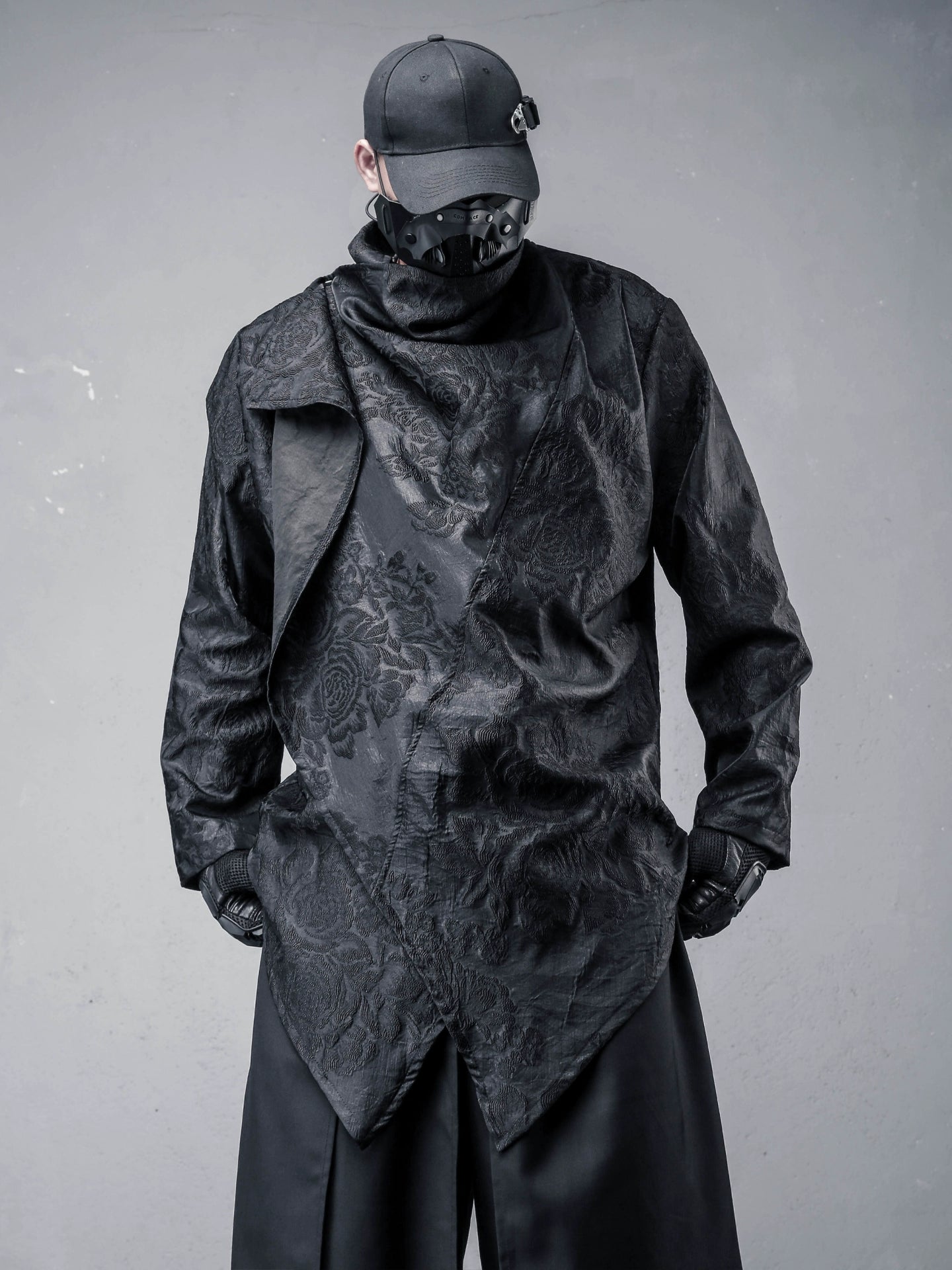 Irregular Jacquard Design Long Sleeve Shirt WN22338