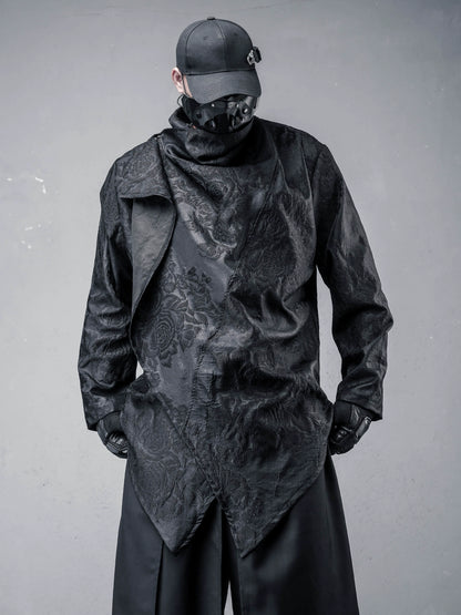 Irregular Jacquard Design Long Sleeve Shirt WN22338