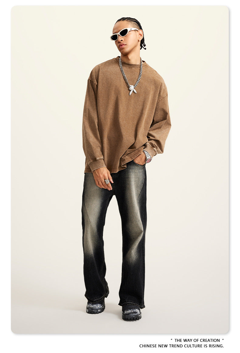 Oversize Washed Long-sleeve t-shirt WN6053