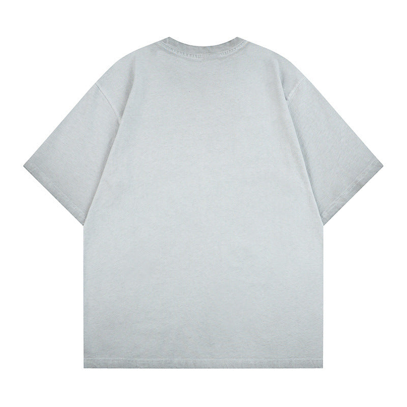 Washed Cross Applique Short Sleeve T-Shirt WN25439