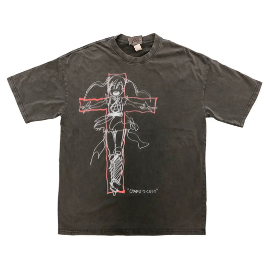 Graffiti Print Short Sleeve T-Shirt WN18740