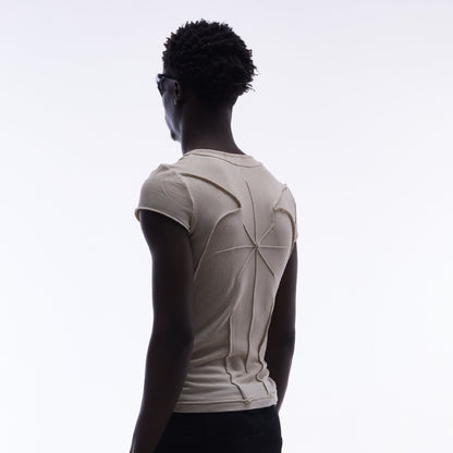 Washed Deconstruction Layered Short Sleeve T-Shirt WN25810