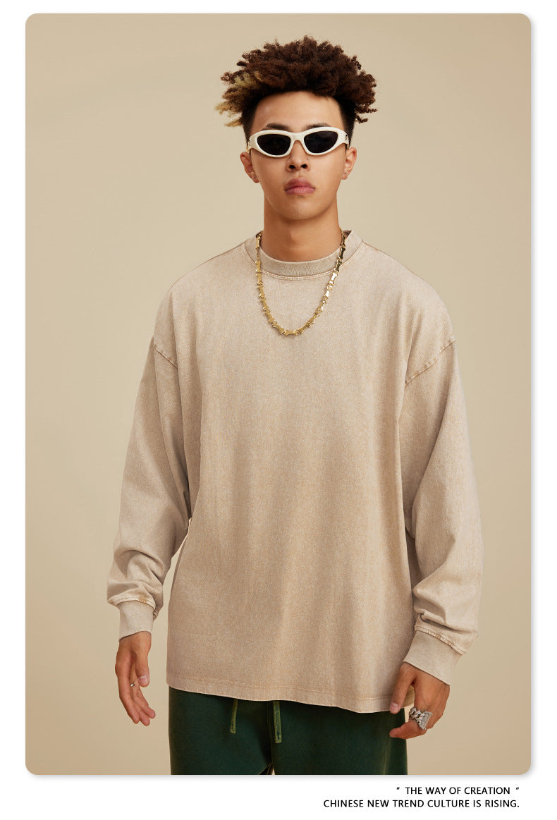 Oversize Washed Long-sleeve t-shirt WN6053