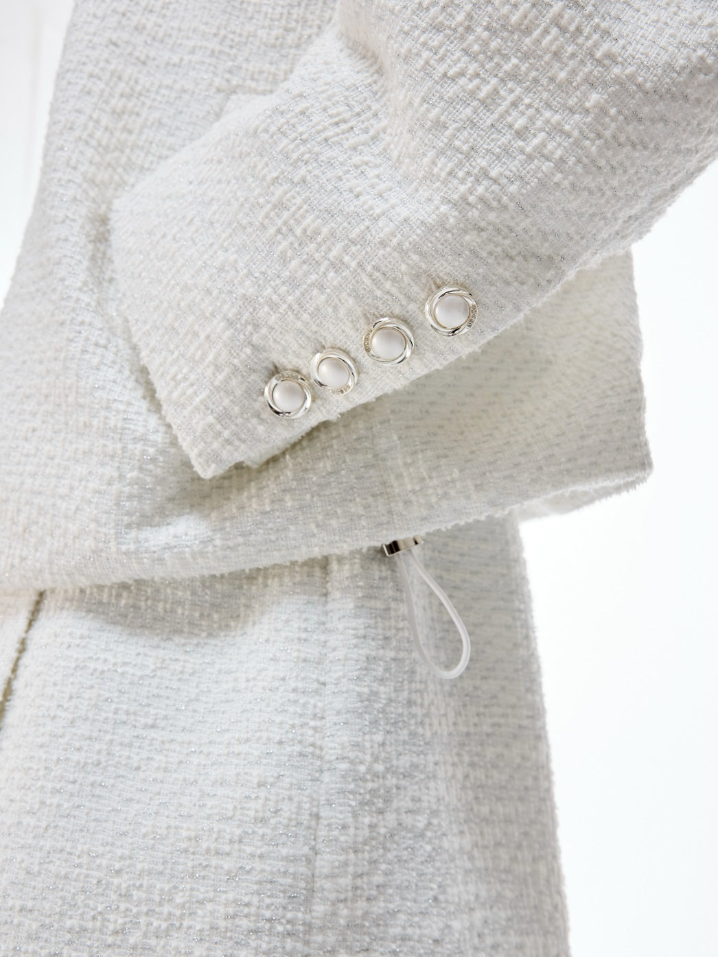 Pearl Button Textured Jacket & Wide Leg Pants Setup WN20529