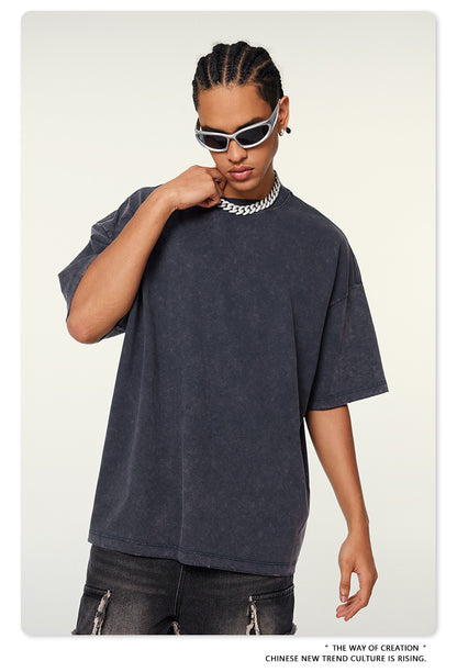 Washed Oversize Short-sleeve T-shirt WN6455