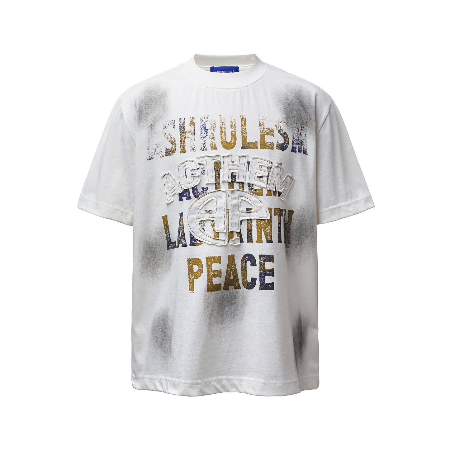 Dirty Dye Letter Print Short Sleeve T-Shirt WN25463
