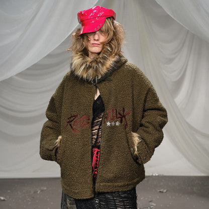 Embroidery Belted Design Hooded Puffer Jacket WN21936