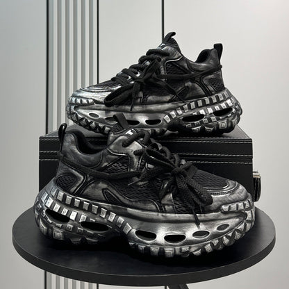 Mesh Rope Platform Height-Increasing Dad Sneakers WN24763