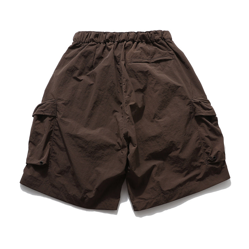 Multi-Pocket Wide Leg Cargo Half Pants WN26812