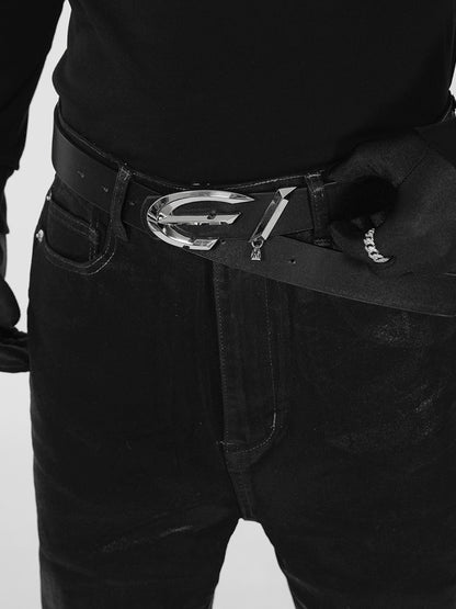 Rust-Proof Metal Genuine Leather Belt WN17348