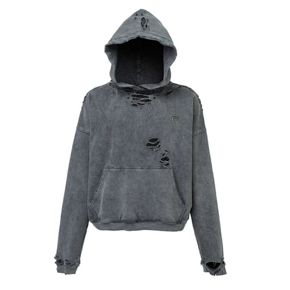 Metal Logo Accent Oversize Hoodie WN12222