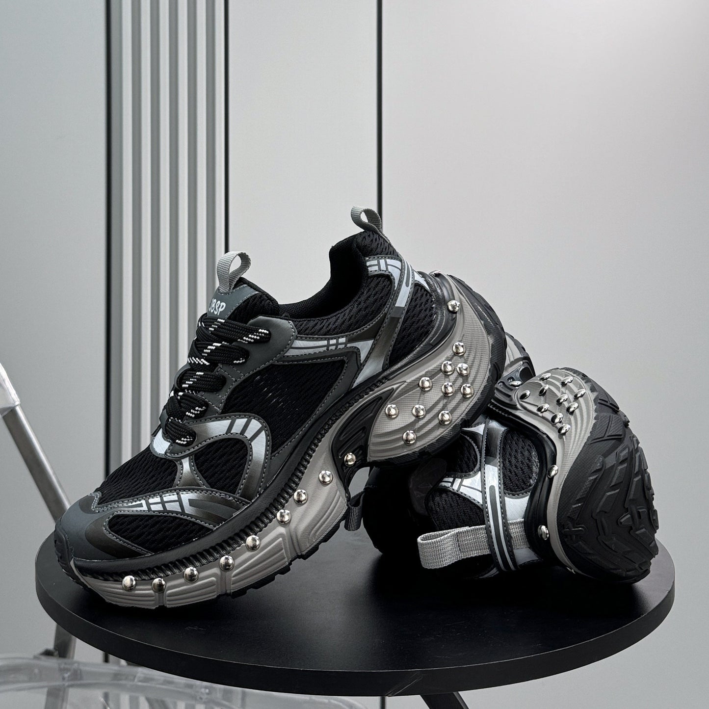 Mesh Studs Platform Chunky Sole Sneakers WN24664