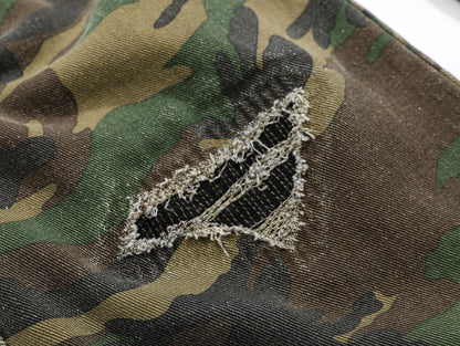 Camouflage Damage Cargo Pants WN25400