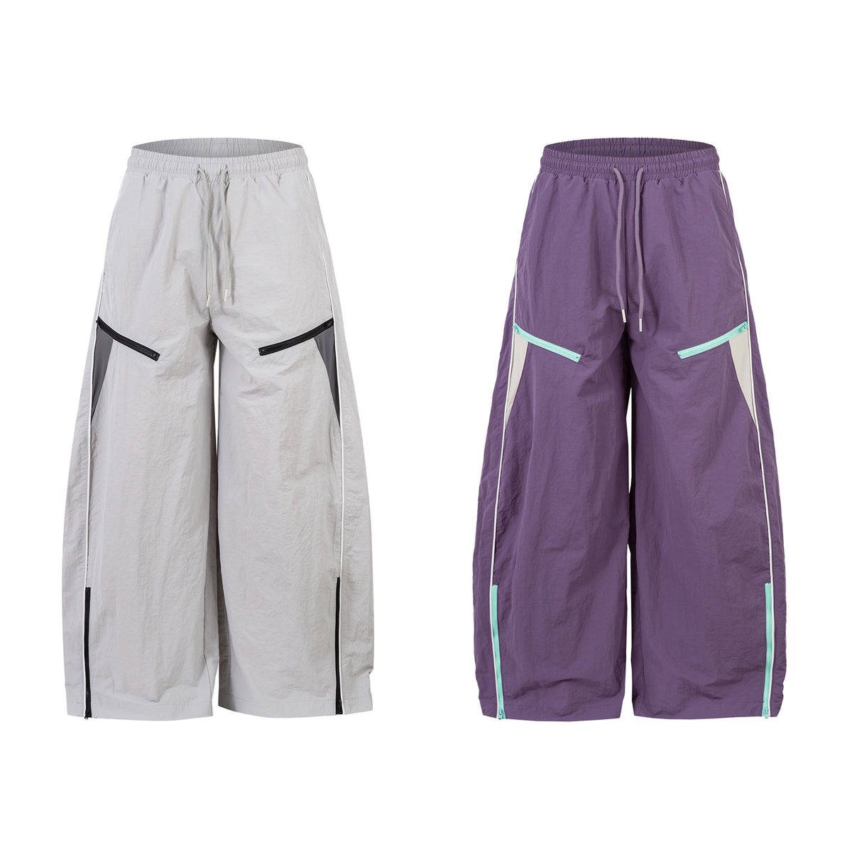 Patchwork Zipper Outdoor Straight Pants WN26926