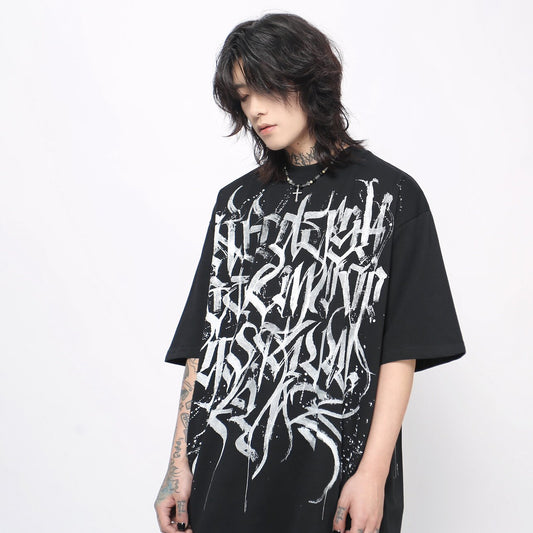 Graffiti Print Oversize Short Sleeve T-Shirt WN24428