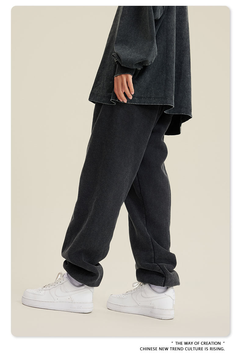 Wide-leg Washed Sweatpants WN6462