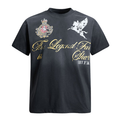 Washed Damage Badge Short Sleeve T-Shirt WN26070
