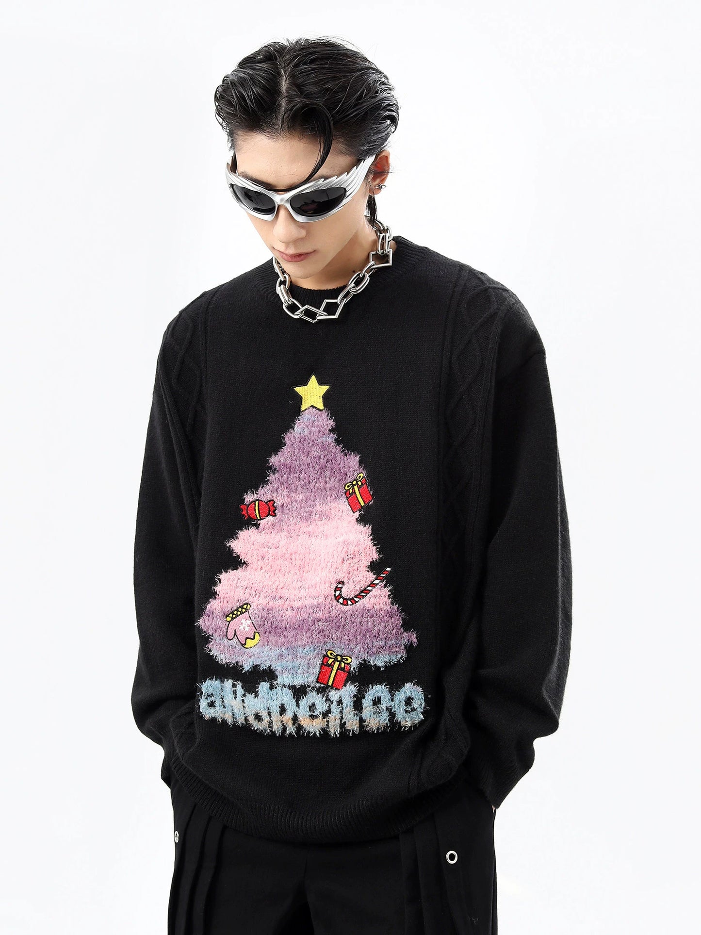 Tree Design Knit Sweater WN10506