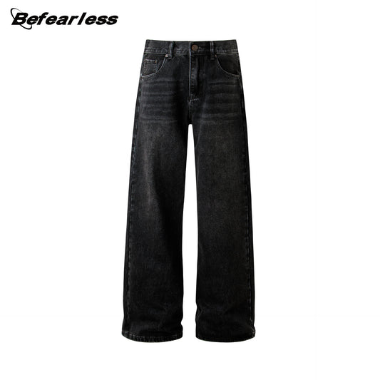 Heavyweight Washed Wide Leg Denim Jeans WN26192