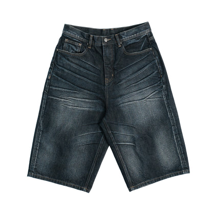 Washed Whisker Denim Half Jeans WN26645