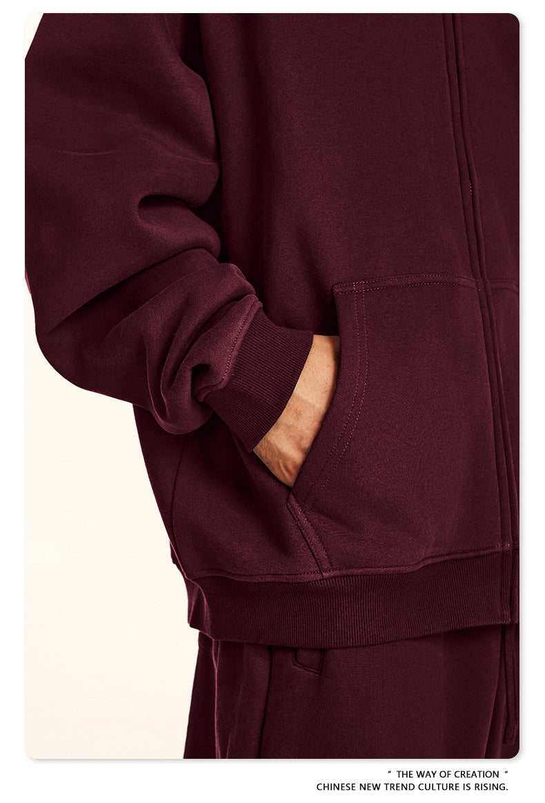 Fleece Lining Oversize Washed Zipper Hoodie WN9943