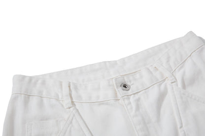 Asymmetric Cut Wide Leg Cargo Pants WN28015